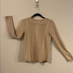 JCrew Camel Cable Knit Sweater